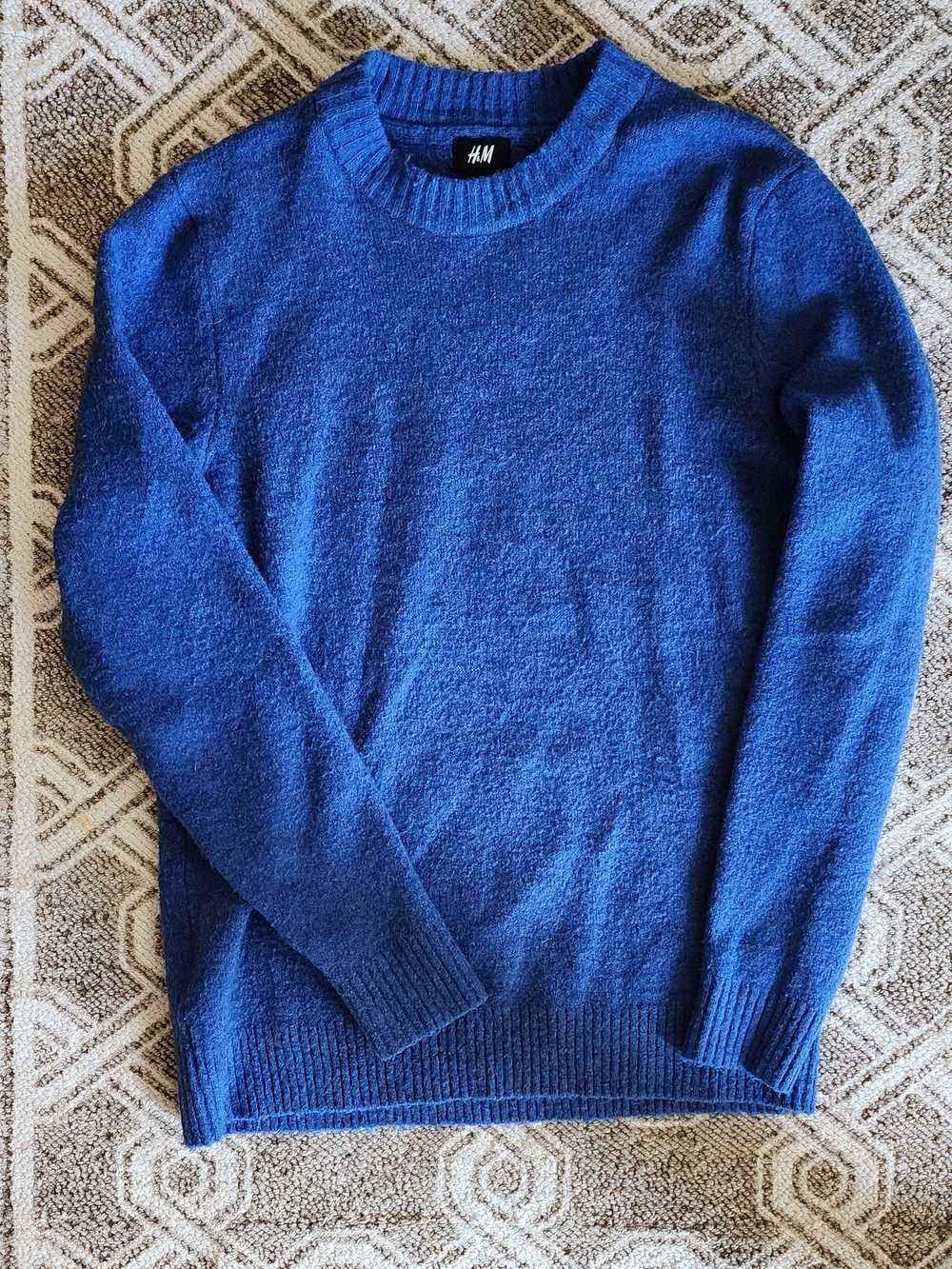 H&M Men's Crewneck Sweater in Deep Blue Alpaca Blend